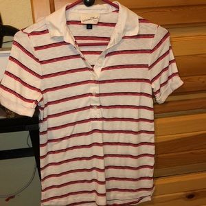 a women’s collared striped shirt